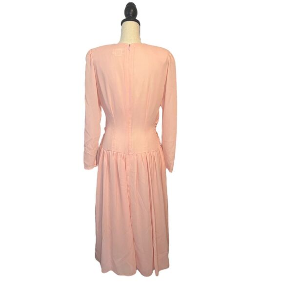 VTG Brenner Size 9/10 Maxi Dress Gown Pink Romantic Holidays A-Line USA Made - Picture 4 of 7